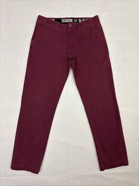Dixxon D Flex Pants Mens 38x34 Burgundy Maroon Stretch Chino Casual